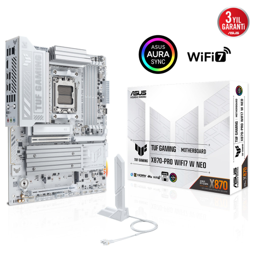 ASUS TUF GAMING X870-PRO WIFI7 W NEO 9600Mhz(OC) M.2 AM5 ATX Anakart