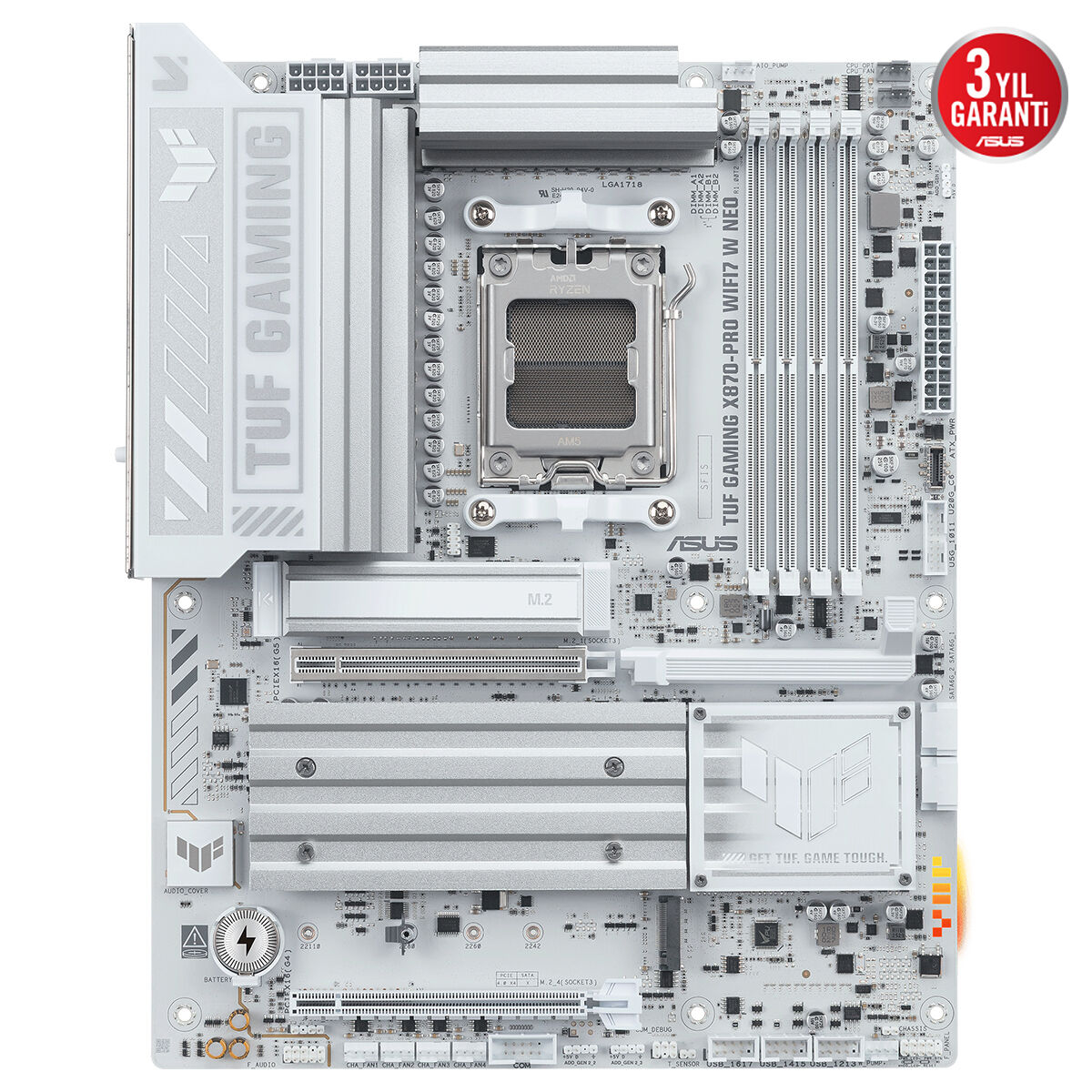 ASUS TUF GAMING X870-PRO WIFI7 W NEO 9600Mhz(OC) M.2 AM5 ATX Anakart