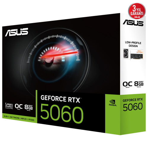 Asus GeForce RTX 5060 LP BRK OC 8GB GDDR7 128Bit DX12 DLSS4 Gaming (Oyuncu) Ekran Kartı