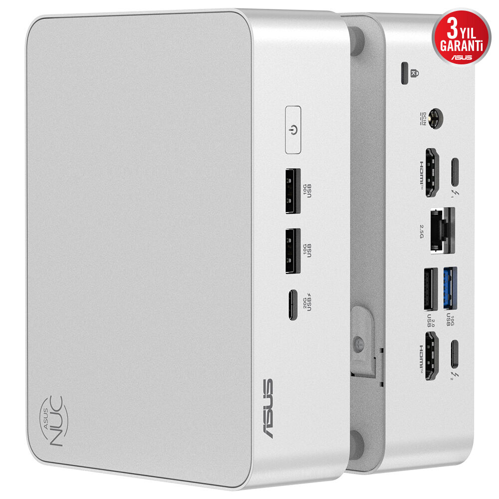 ASUS NUC15 Pro+ RNUC15CRSU500002 Intel® Ultra™ U5-225H - Barebone (RAM Yok, Disc Yok) FreeDOS Mini PC 