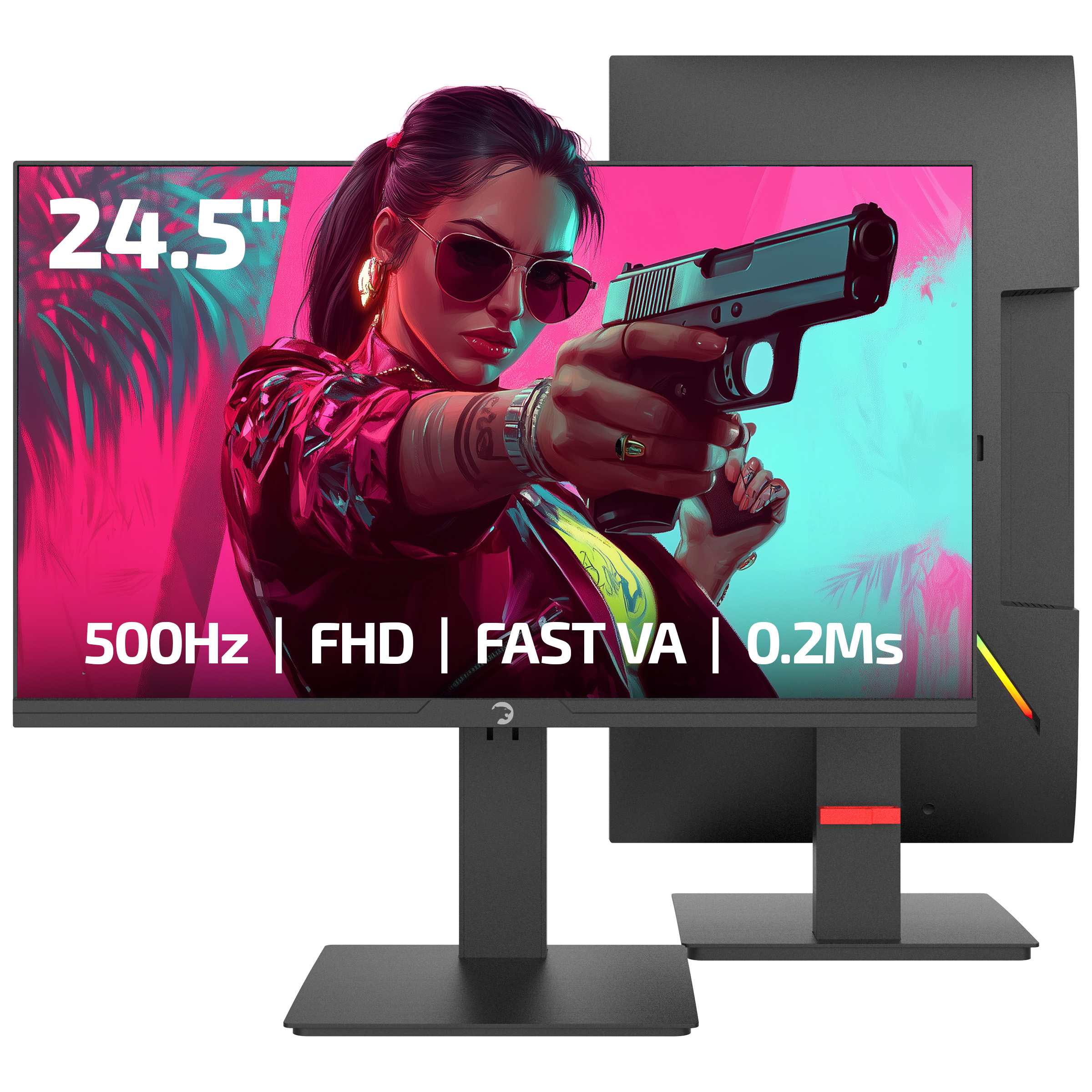 GamePower Lucid S50 24.5″ 500Hz 0.2Ms Fast VA E Spor 10 Bit Pivot FHD RGB Gaming Monitör