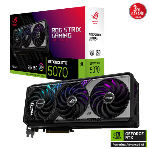 ASUS ROG Strix GeForce RTX 5070 12GB ROG-STRIX-RTX5070-12G-GAMING GDDR7 192 Bit DLSS 4 Ekran Kartı Gaming (Oyuncu) Ekran Kartı 