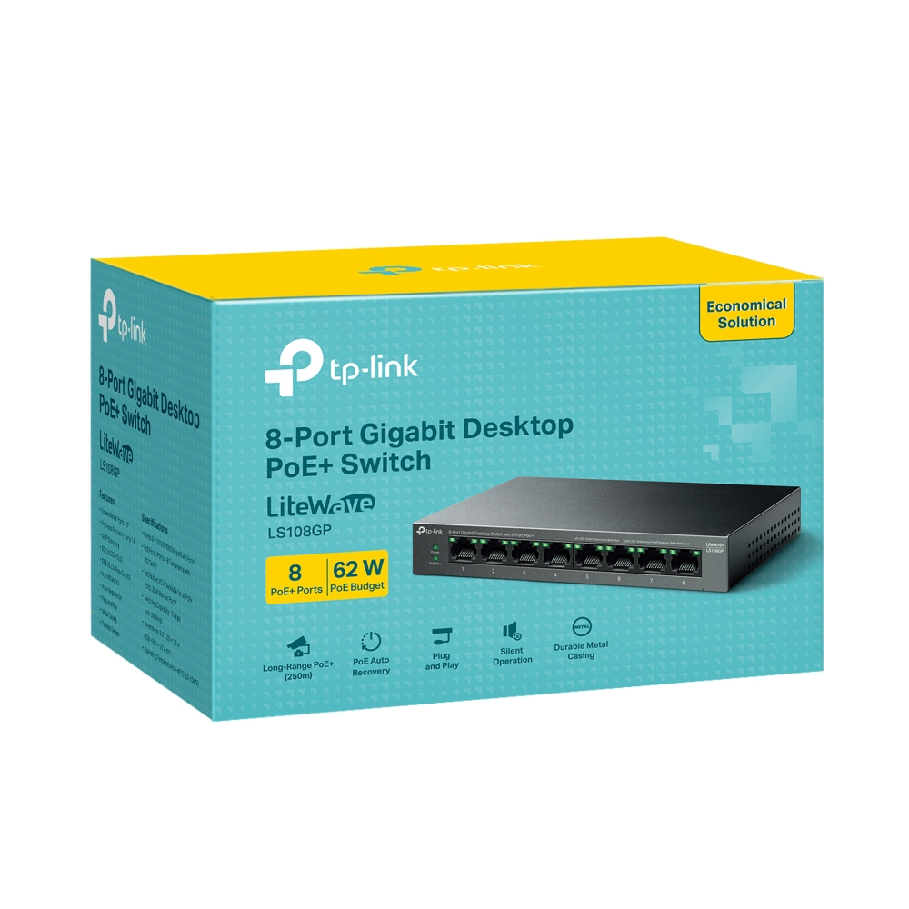 TP-Link LS108GP 8 Port 10/100/1000 Mbps Gigabit PoE Switch
