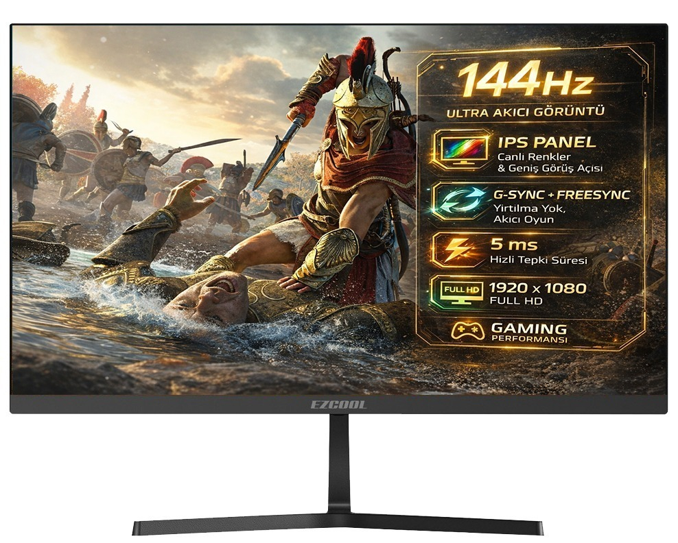 Ezcool 27″ Corp EZP27 FHD 5MS 144Hz VGA HDMI IPS Monitör