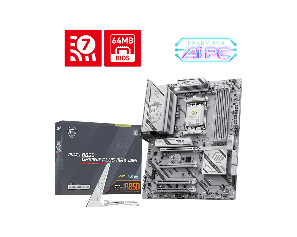 MSI MAG B850 GAMING PLUS MAX WIFI7 AM5 DDR5 8200MHz(OC) ATX Gaming (Oyuncu) Anakart