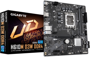 Gigabyte H610M D3W Intel H610 Soket 1700 DDR4 3200MHz mATX Gaming (Oyuncu) Anakart