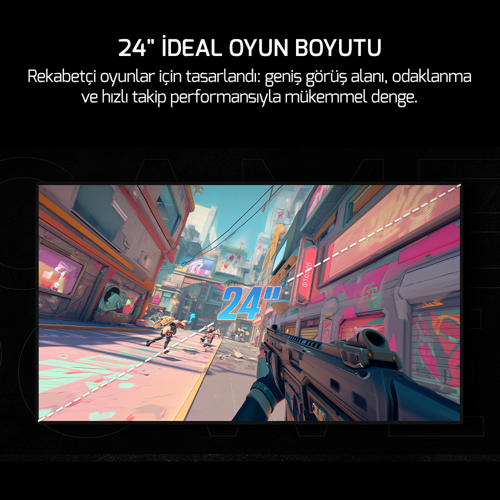 GamePower Kaze T10 24″ 260Hz 0.5ms FHD Fast IPS 2x2W Speaker Gaming Monitör (Sıfır Ölü Piksel Garantili)