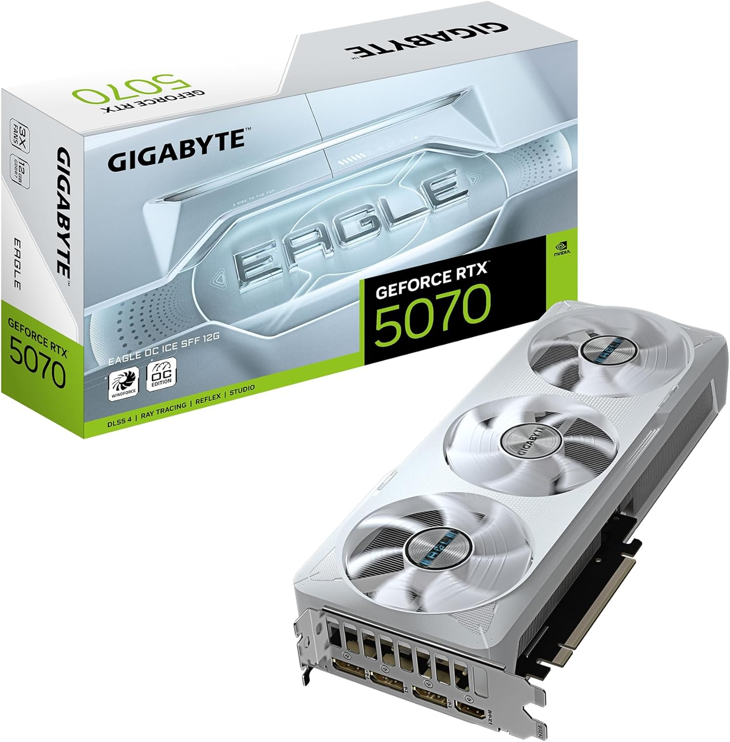 Gigabyte GeForce RTX 5070 EAGLE OC ICE SFF GV-N5070EAGLEOC ICE-12GD GDDR7 12G Gaming (Oyuncu) Ekran Kartı