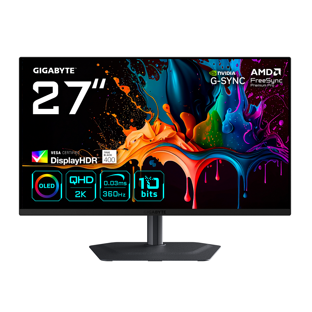GIGABYTE MO27Q3 27″ 360Hz 0.03 ms VESA DisplayHDR True Black 400 2K QD-OLED Gaming (Oyuncu) Monitör