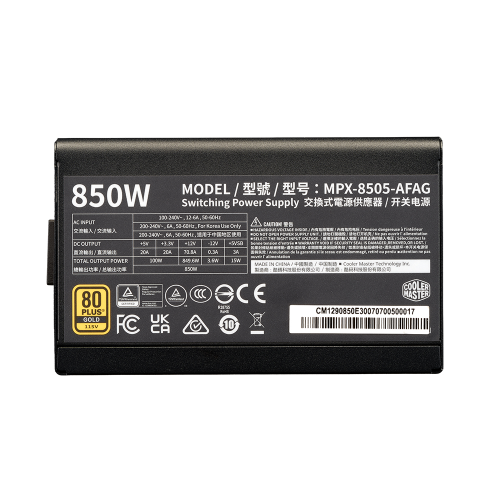 Cooler Master Elite Gold MPX-8505-AFAG-BEU 850W ATX3.1 PCIE-E 5.1 80+ Gold Full Modüler Power Supply