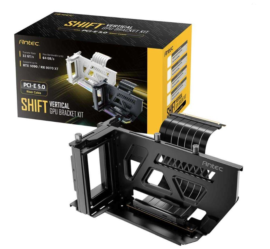 Antec PCIe 5.0 Siyah Riser Kablolu Dikey Braket