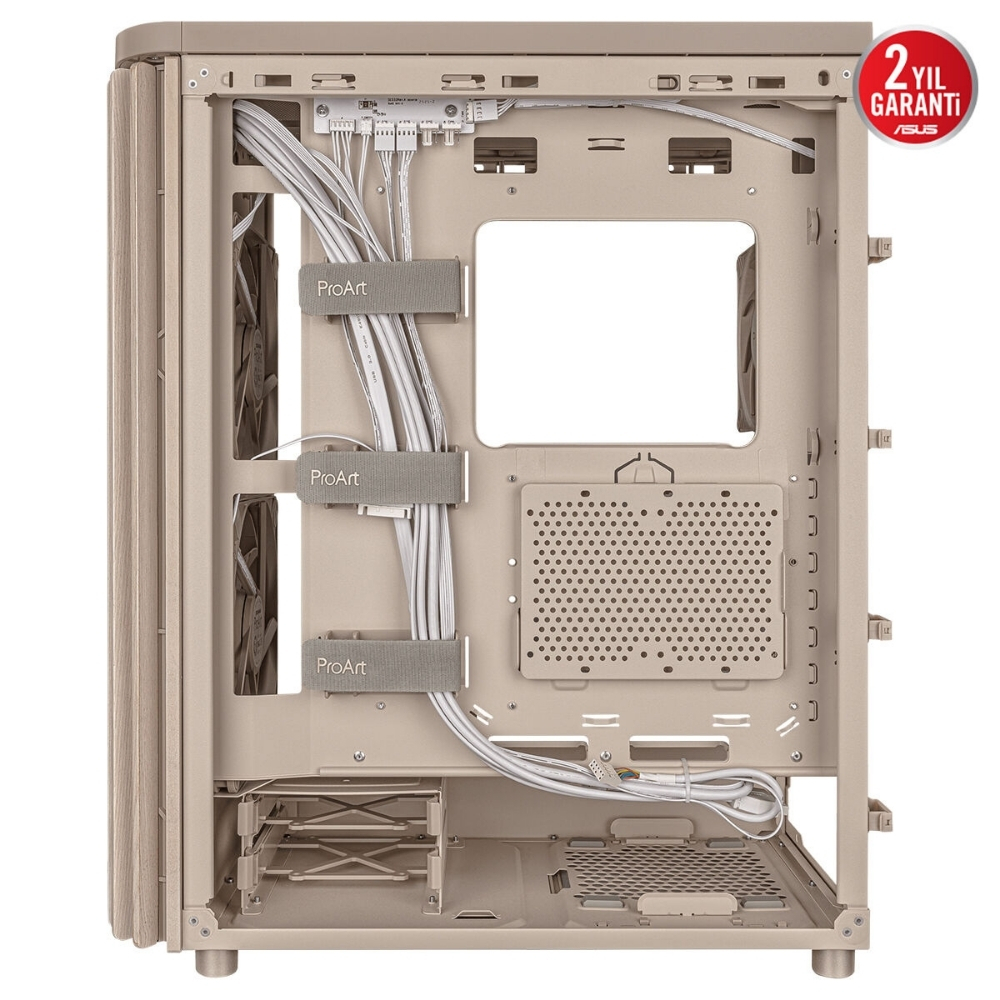 ASUS ProArt PA401 Wood TG Bej USB 3.2  ATX Mid-Tower Gaming (Oyuncu) Kasa (90DC00M7-B39000)