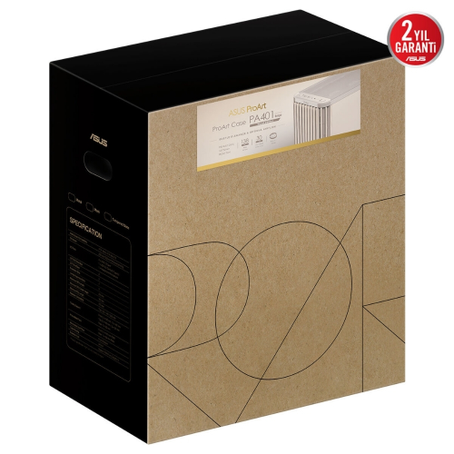 ASUS ProArt PA401 Wood TG Bej USB 3.2  ATX Mid-Tower Gaming (Oyuncu) Kasa (90DC00M7-B39000)