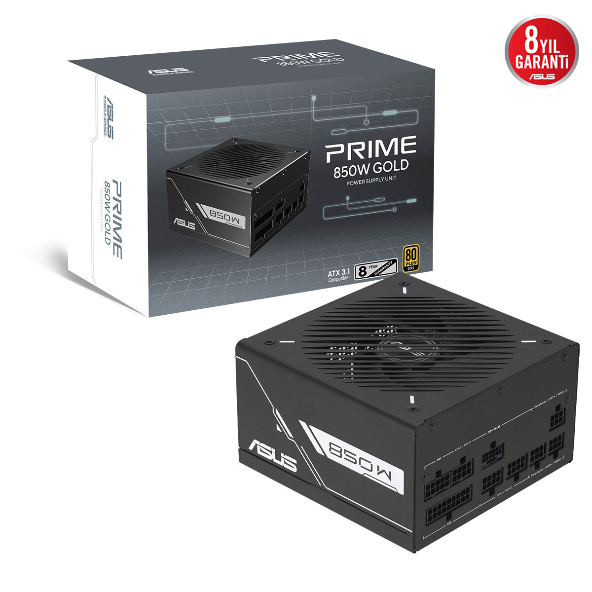 ASUS Prime 850G 850W Gold 80 Plus Full Modüler Gaming (Oyuncu) Güç Kaynağı