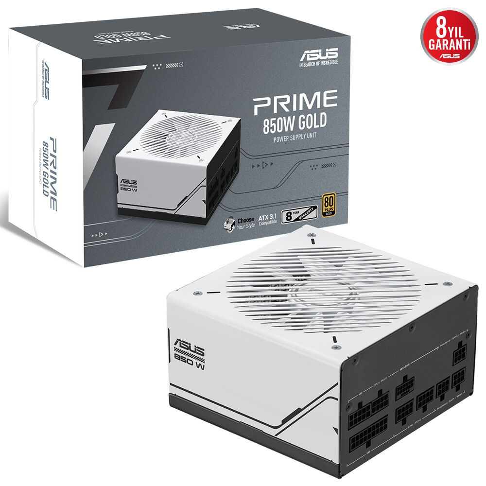 ASUS Prime AP-850G 850W Gold 80 Plus Full Modüler ATX 3.0 Uyumlu Gaming (Oyuncu) Güç Kaynağı Bulk