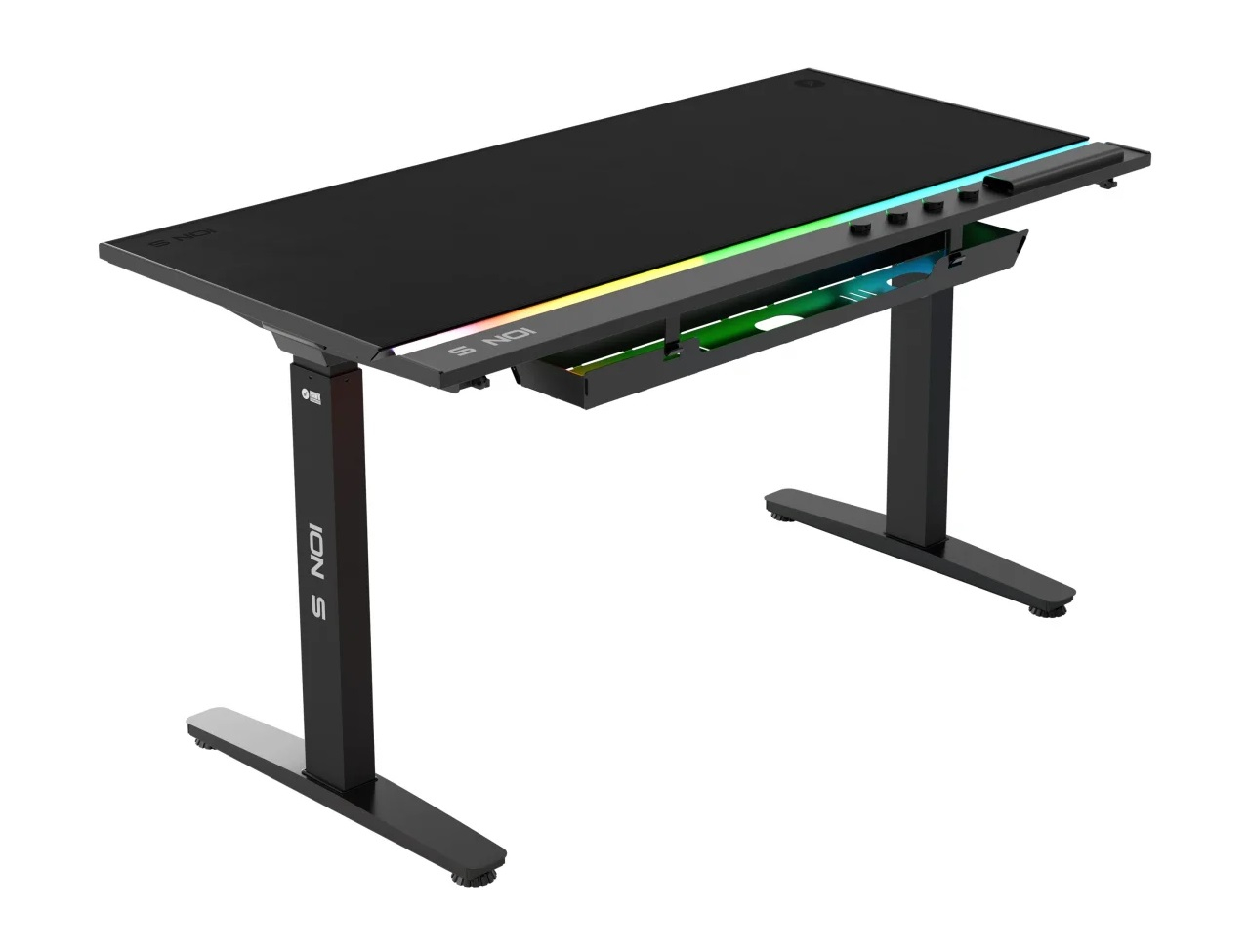 Hawk ION S Çift Motorlu Yükseklik Ayarlı RGB 140x70 Siyah Renk Çalışma ve Oyuncu Masası