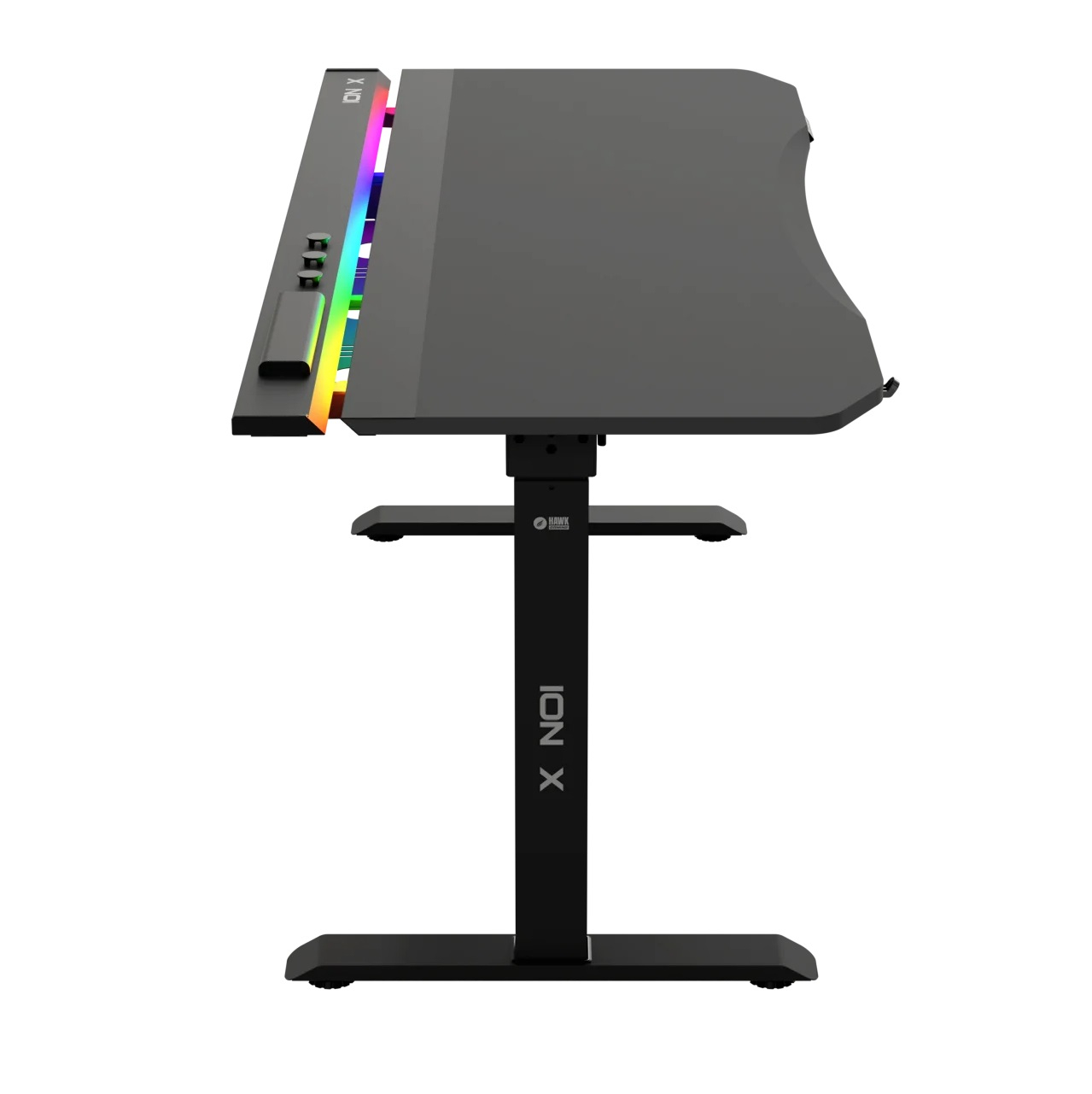 Hawk ION X Çift Motorlu Yükseklik Ayarlı RGB 160x80 Siyah Renk Çalışma ve Oyuncu Masası