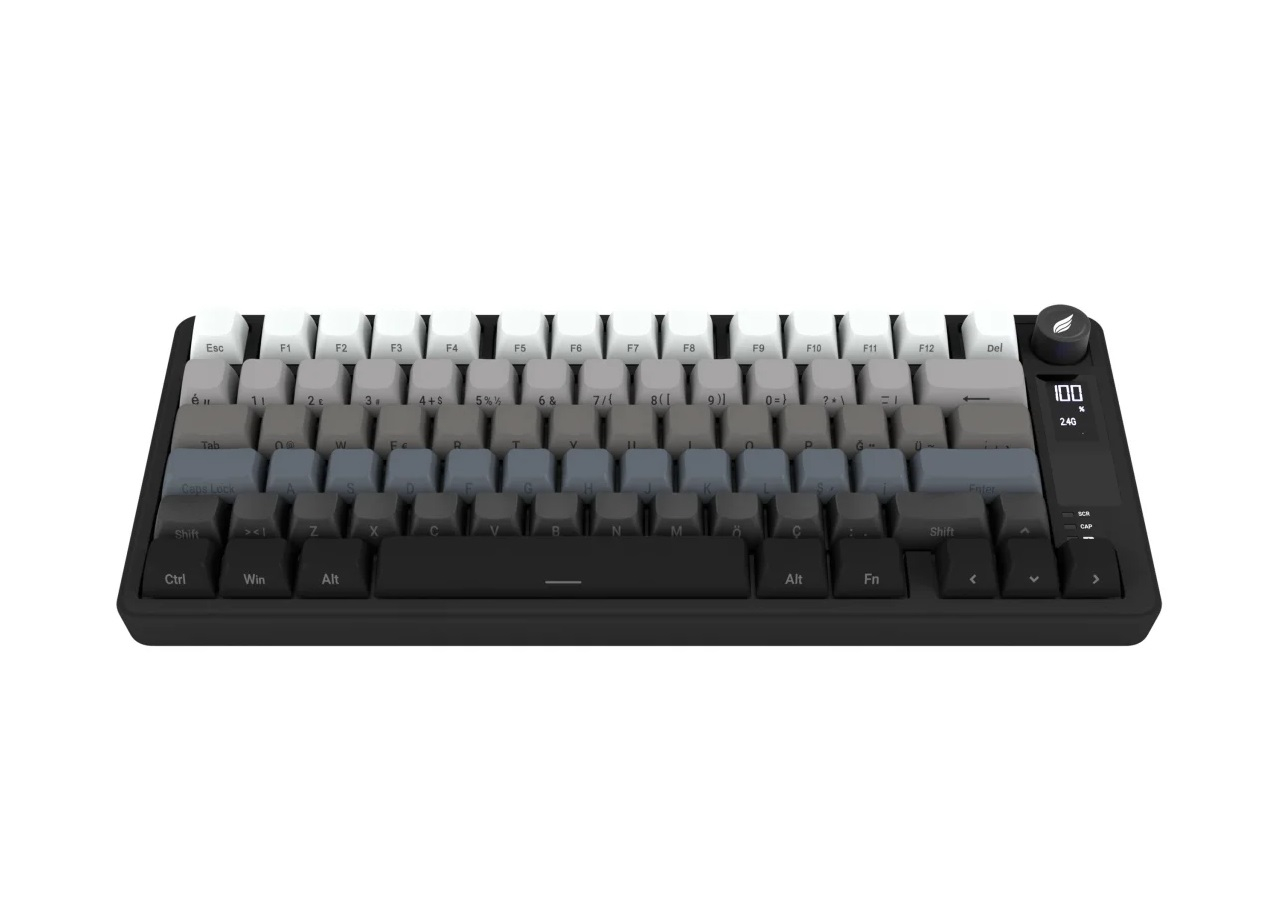 Hawk Gaming HK255BG Membrane LCD RGB Kablosuz/Bluetooth Siyah Gradyan %75 Türkçe Gaming Klavye