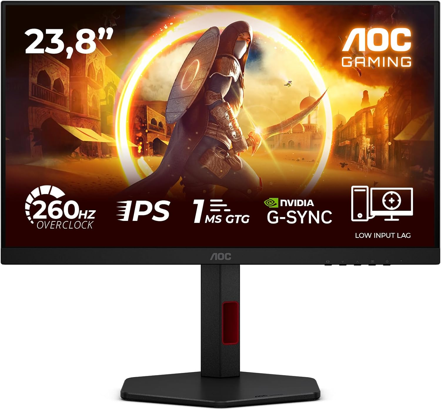 AOC 24G4ZR 23,8″ 260Hz(OC) 0.3ms GSync compt. Fast IPS Pivot Gaming Monitör