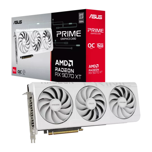 ASUS PRIME Radeon RX 9070XT 16GB PRIME-RX9070XT-O16G-WHITE GDDR6 256Bit DX12 Gaming Beyaz Ekran Kartı