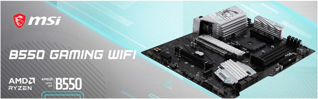 MSI B550 GAMING WIFI AMD B550 Soket AM4 DDR4 4866(OC)Mhz ATX Gaming Anakart