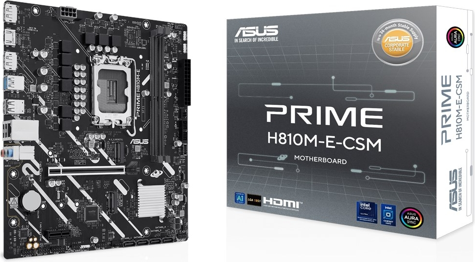 ASUS PRIME H810M-E-CSM Intel H810 Soket 1851 DDR5 6400MHz mATX Gaming Anakart