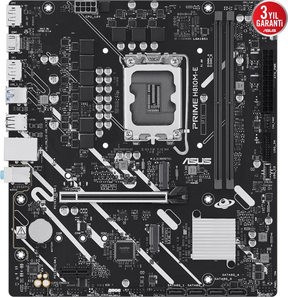 ASUS PRIME H810M-E-CSM Intel H810 Soket 1851 DDR5 6400MHz mATX Gaming Anakart