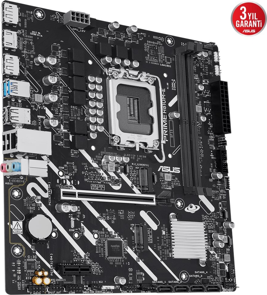 ASUS PRIME H810M-E-CSM Intel H810 Soket 1851 DDR5 6400MHz mATX Gaming Anakart