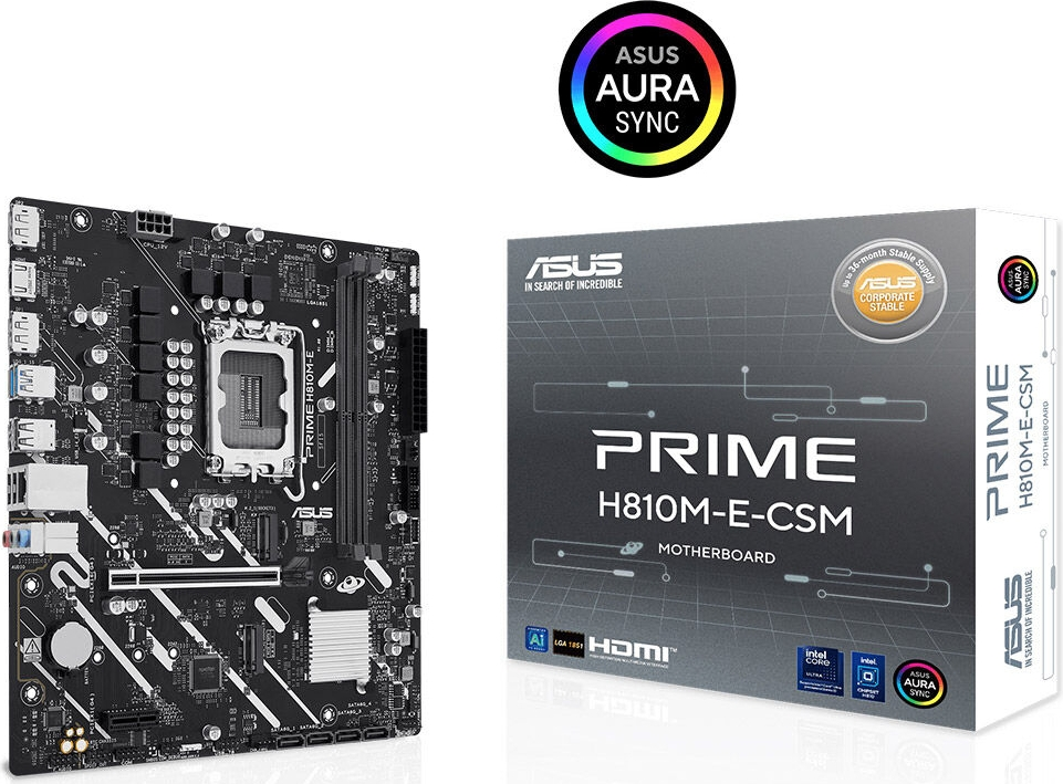 ASUS PRIME H810M-E-CSM Intel H810 Soket 1851 DDR5 6400MHz mATX Gaming Anakart