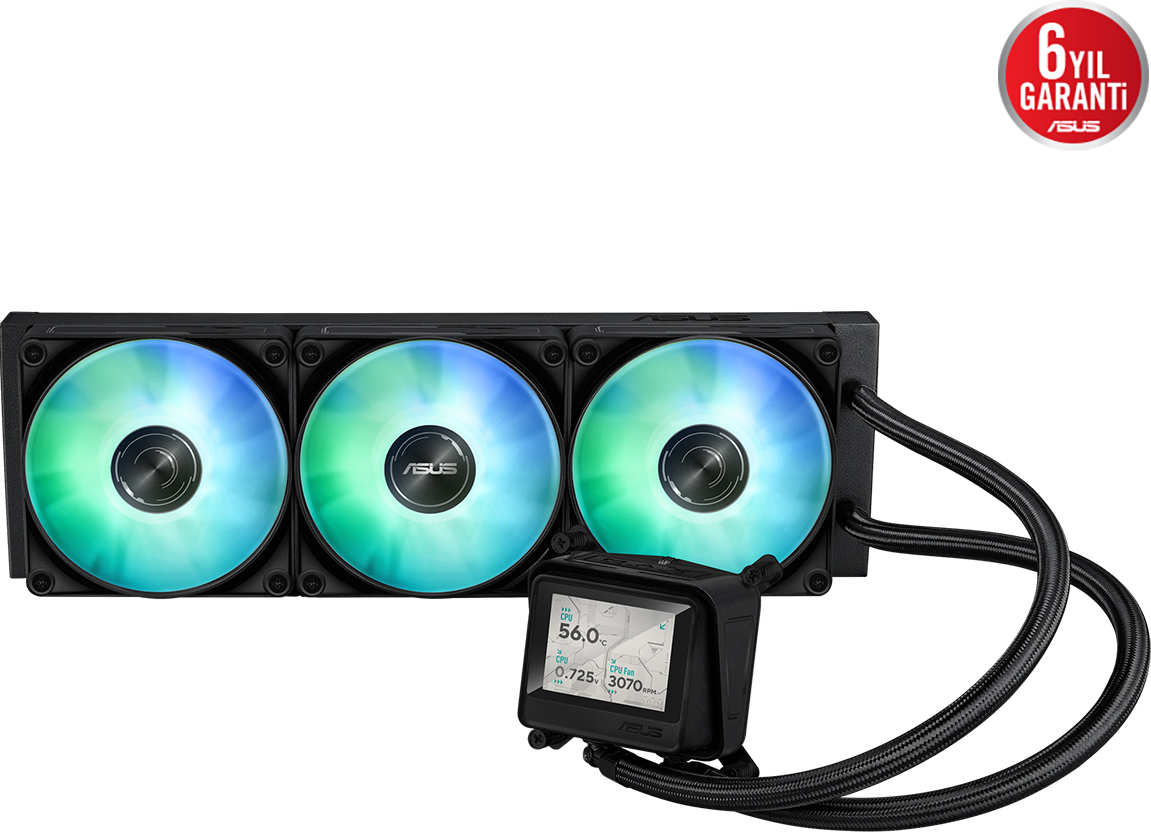 ASUS MAX Gaming LC 360 ARGB LCD 360mm Siyah Sıvı Soğutucu