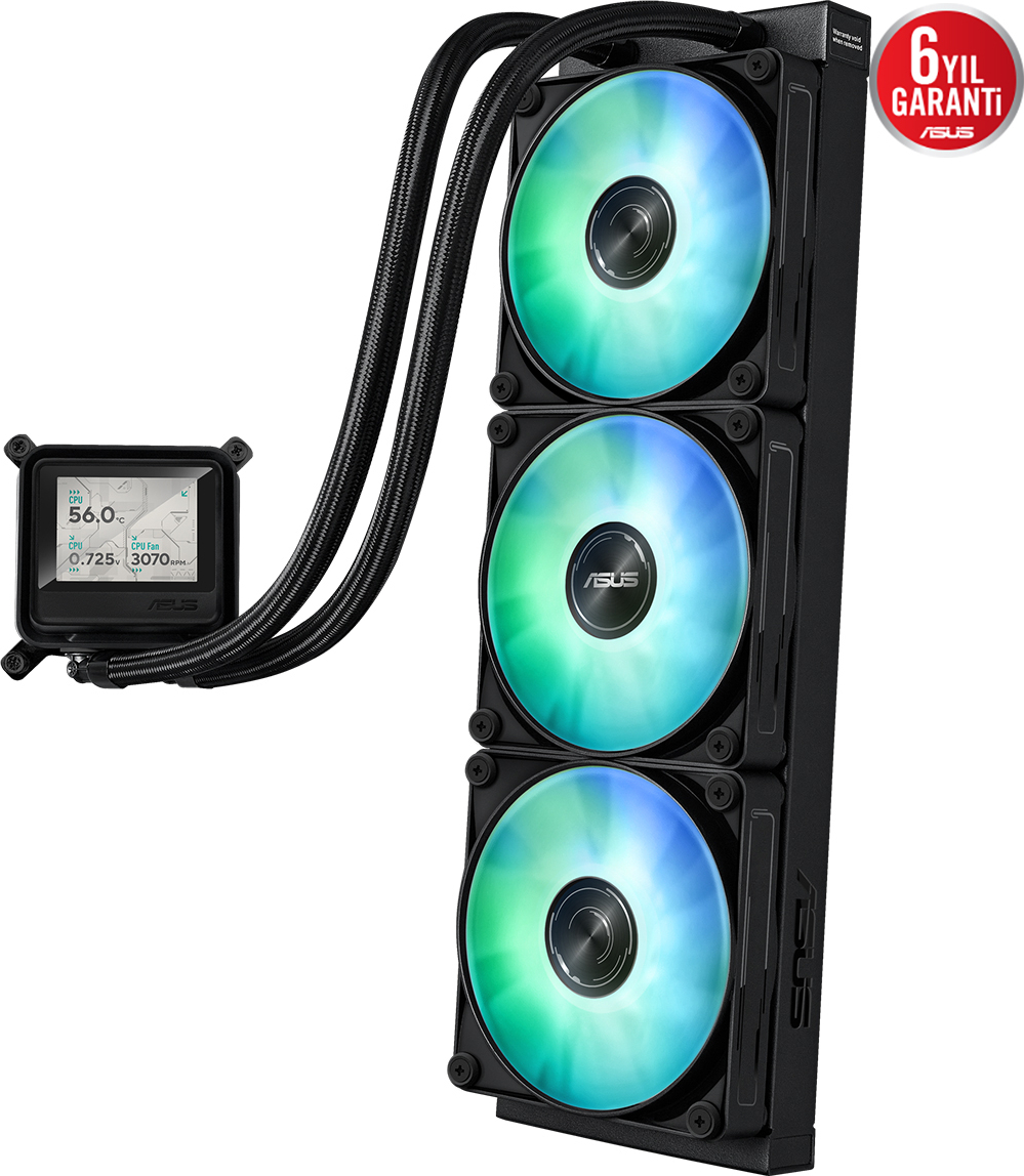 ASUS MAX Gaming LC 360 ARGB LCD 360mm Siyah Sıvı Soğutucu