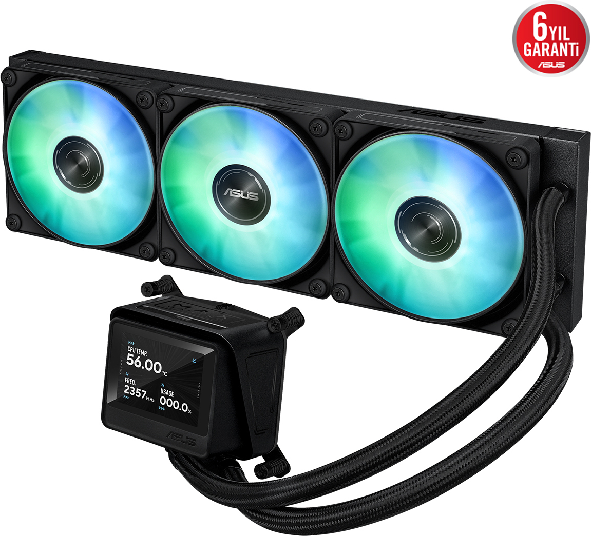 ASUS MAX Gaming LC 360 ARGB LCD 360mm Siyah Sıvı Soğutucu