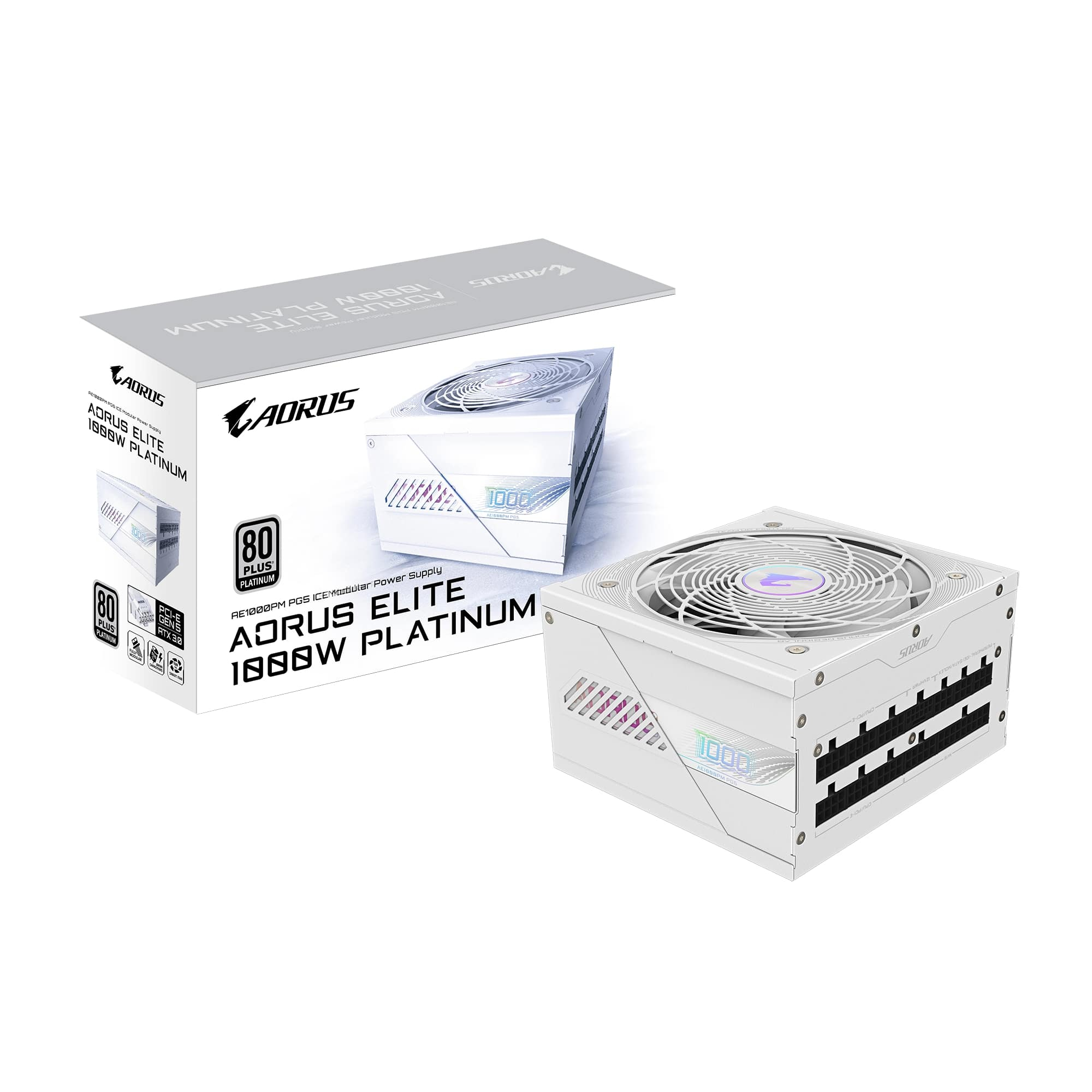 Gigabyte Aorus Elite 1000w 80+ Platinium PCIe 5.0 - ATX 3.1 Full Modüler Beyaz Power Supply