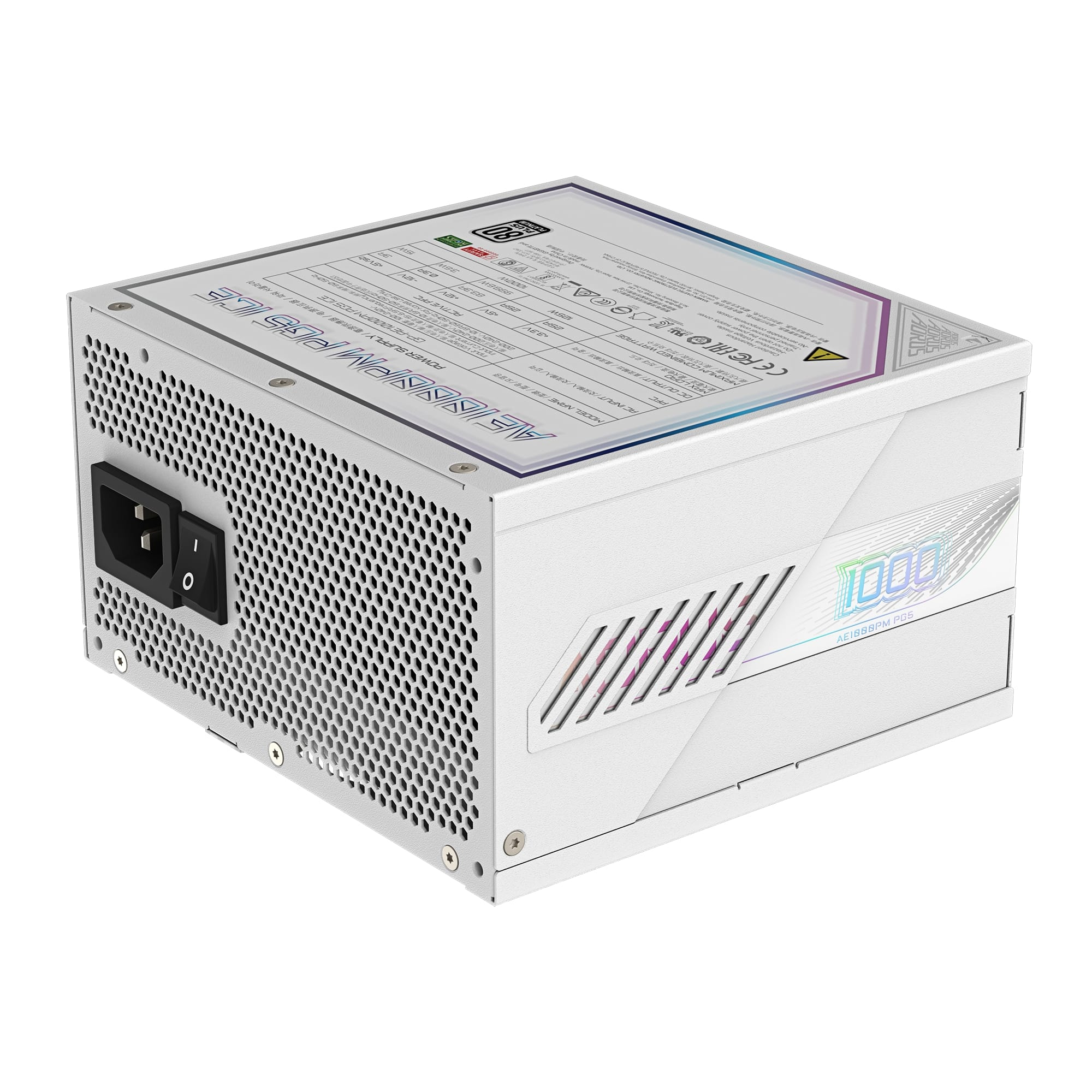 Gigabyte Aorus Elite 1000w 80+ Platinium PCIe 5.0 - ATX 3.1 Full Modüler Beyaz Power Supply
