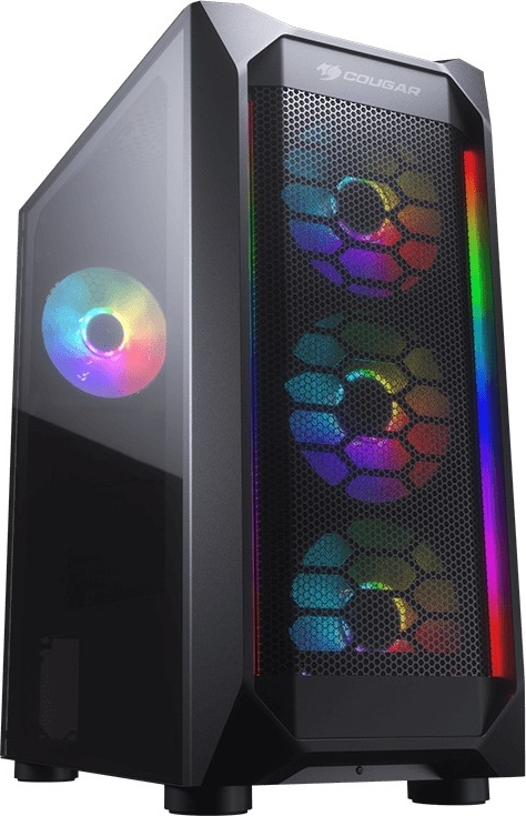 Cougar MX410 650W 80+ Mesh-G RGB Mid-Tower Temperli Cam Siyah Gaming Kasa