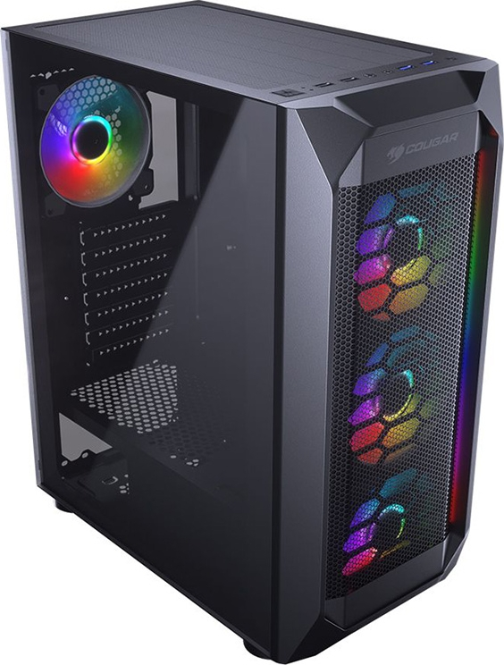 Cougar MX410 650W 80+ Mesh-G RGB Mid-Tower Temperli Cam Siyah Gaming Kasa