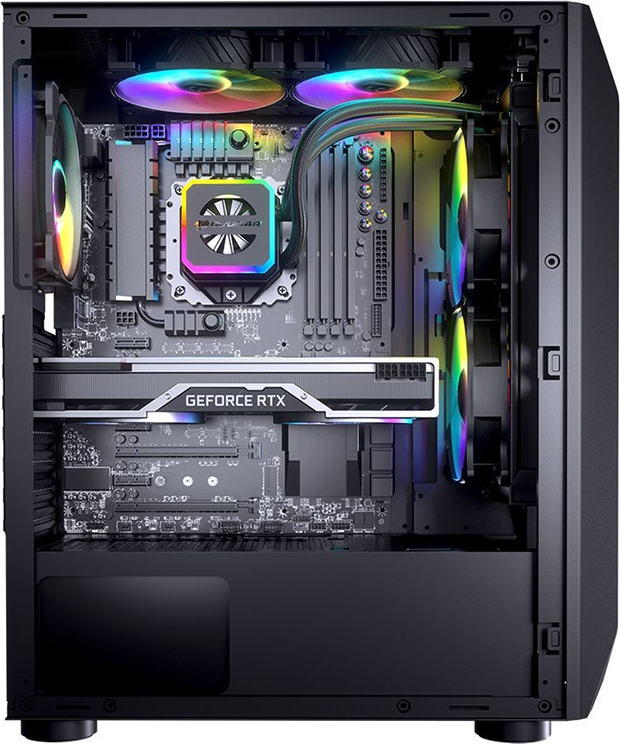 Cougar MX410 650W 80+ Mesh-G RGB Mid-Tower Temperli Cam Siyah Gaming Kasa