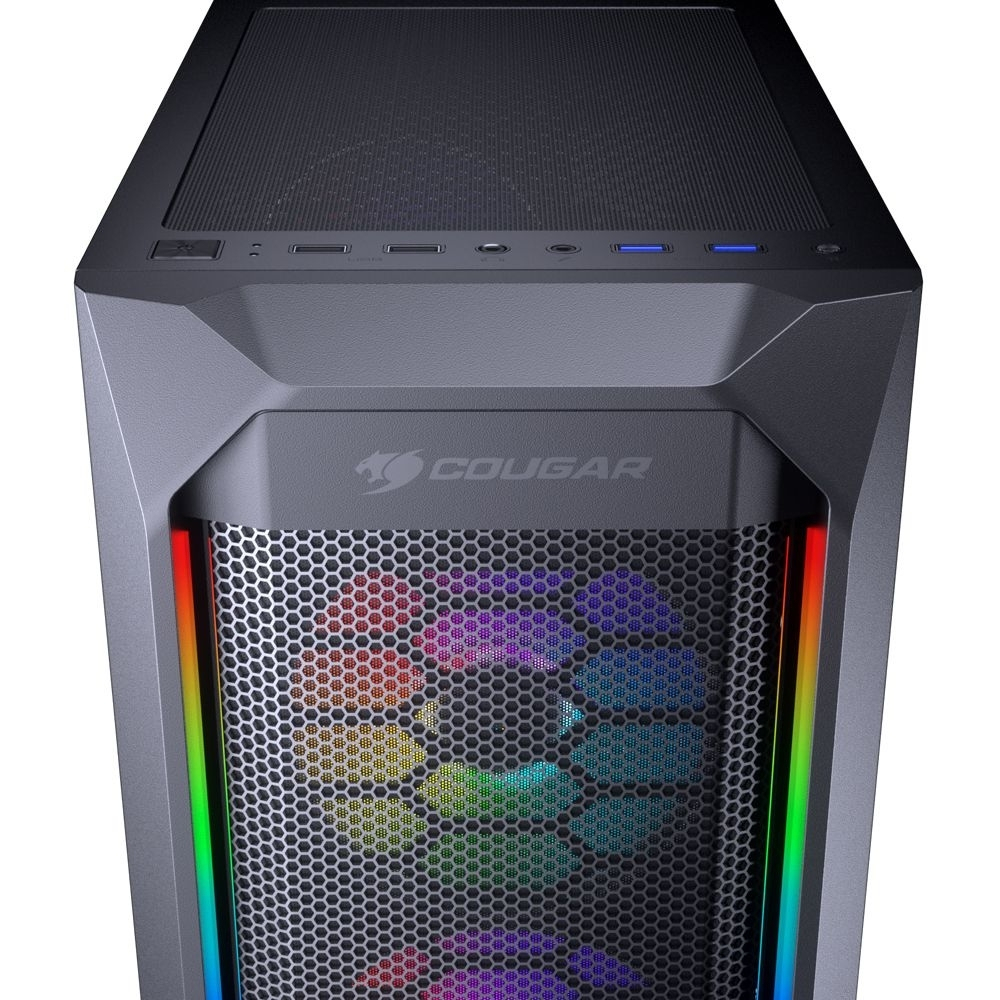 Cougar MX410 650W 80+ Mesh-G RGB Mid-Tower Temperli Cam Siyah Gaming Kasa