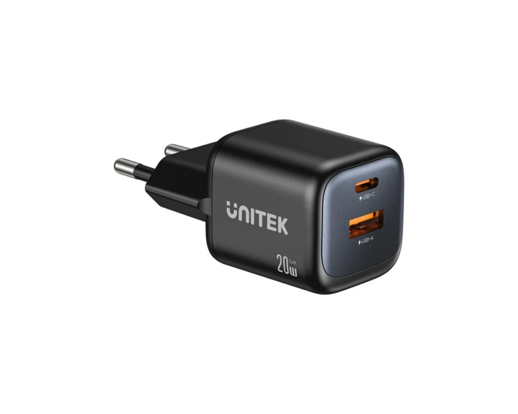 Unitek Zeno 20W Çift Portlu Gan Şarj Cihazı (P1128ABK01-EU)