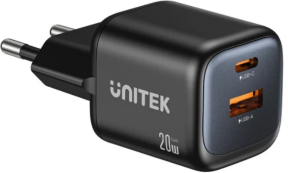 Unitek Zeno 20W Çift Portlu Gan Şarj Cihazı (P1128ABK01-EU)