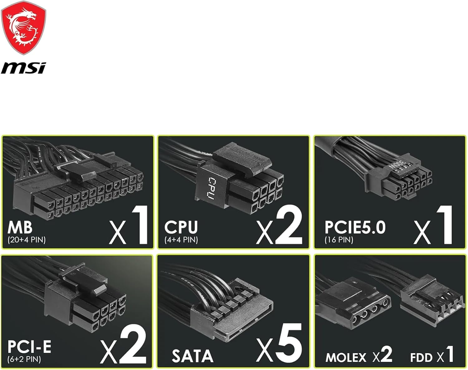MSI MAG A750BN PCIE5 II 750W 80+ Bronze 120mm Fan Power Supply