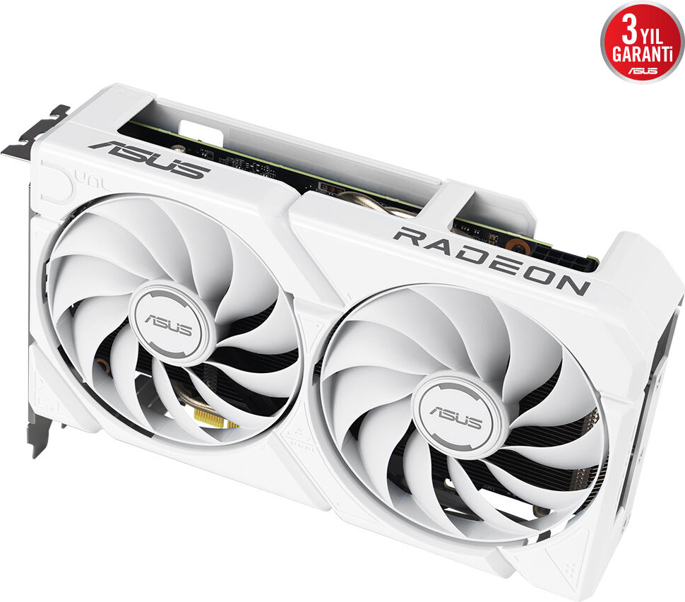 ASUS DUAL AMD Radeon RX 9060XT 16GB DUAL-RX9060XT-16G-WHITE GDDR6 128Bit DX12 Gaming Beyaz Ekran Kartı