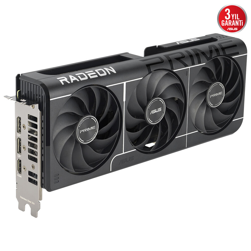 ASUS Prime AMD Radeon RX 9060XT 16GB PRIME-RX9060XT-O16G GDDR6 128Bit DX12 Gaming Ekran Kartı