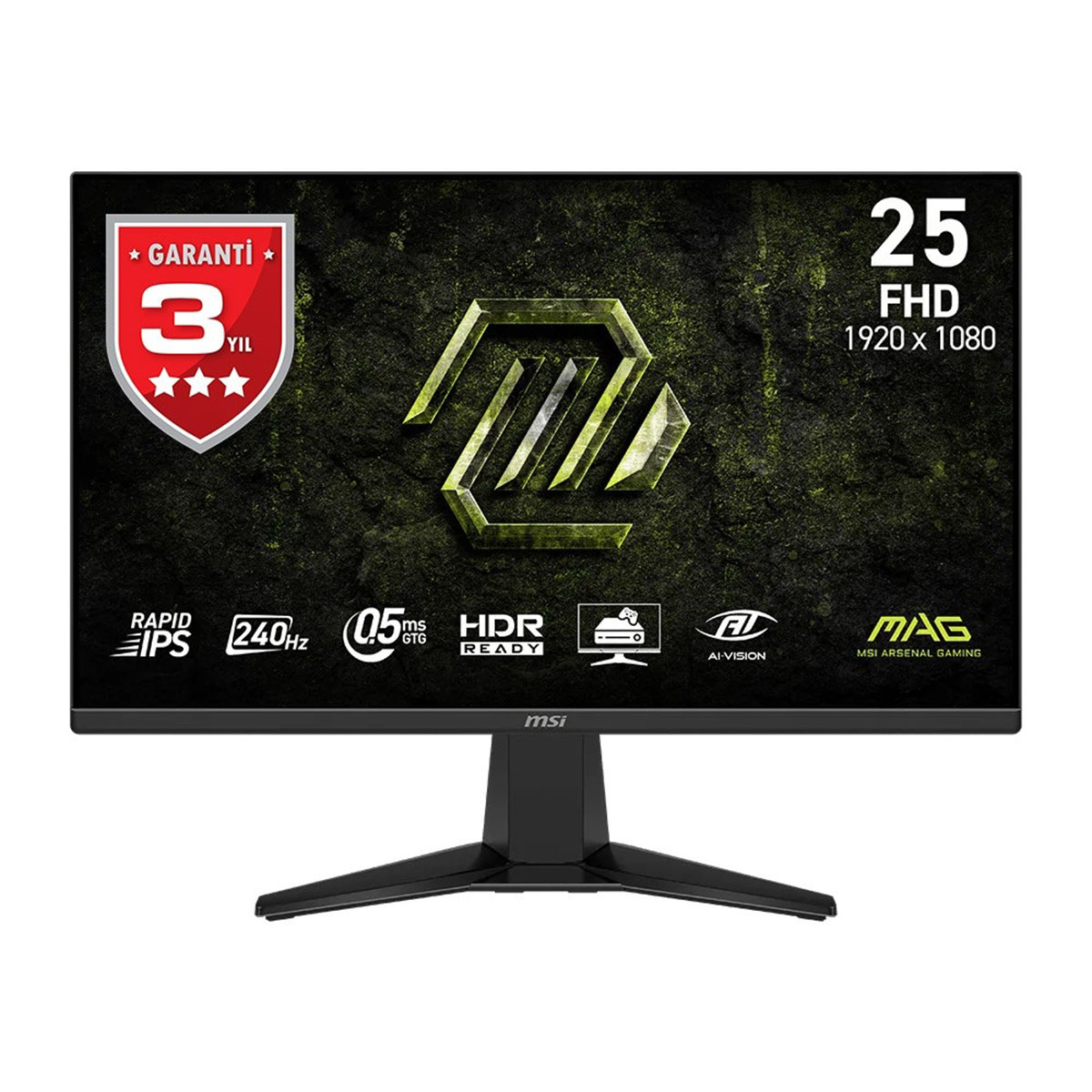 MSI MAG 255F X24 24.5″ 240Hz 0.5ms Full HD Adaptive Sync Rapid IPS Gaming Monitör