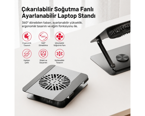 Unitek 360 8-17.3” Fanlı Notebook Standı (OT1098AGY01)
