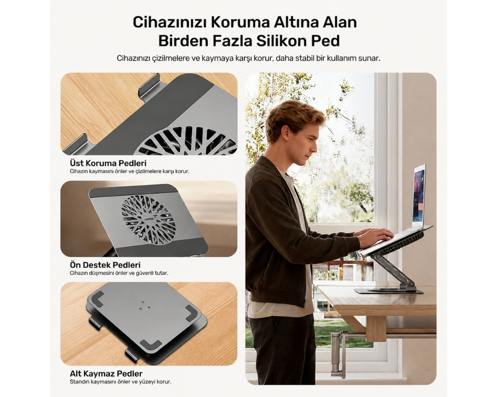 Unitek 360 8-17.3” Fanlı Notebook Standı (OT1098AGY01)