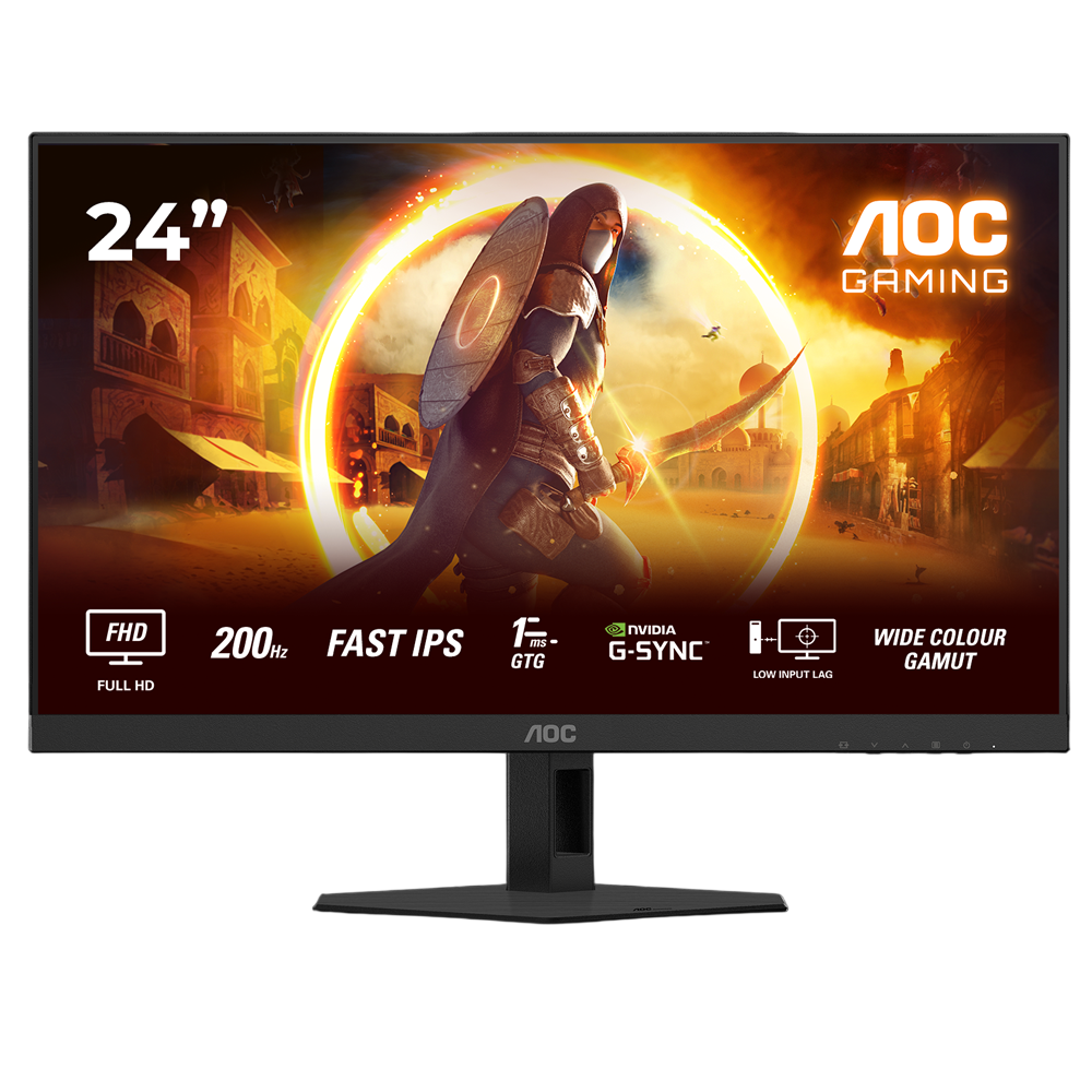 AOC 24G4HRE 23.8″ 200Hz 0.5ms HDMI DP G-Sync AdaptiveSync HDR10 FHD Fast IPS Gaming Monitör