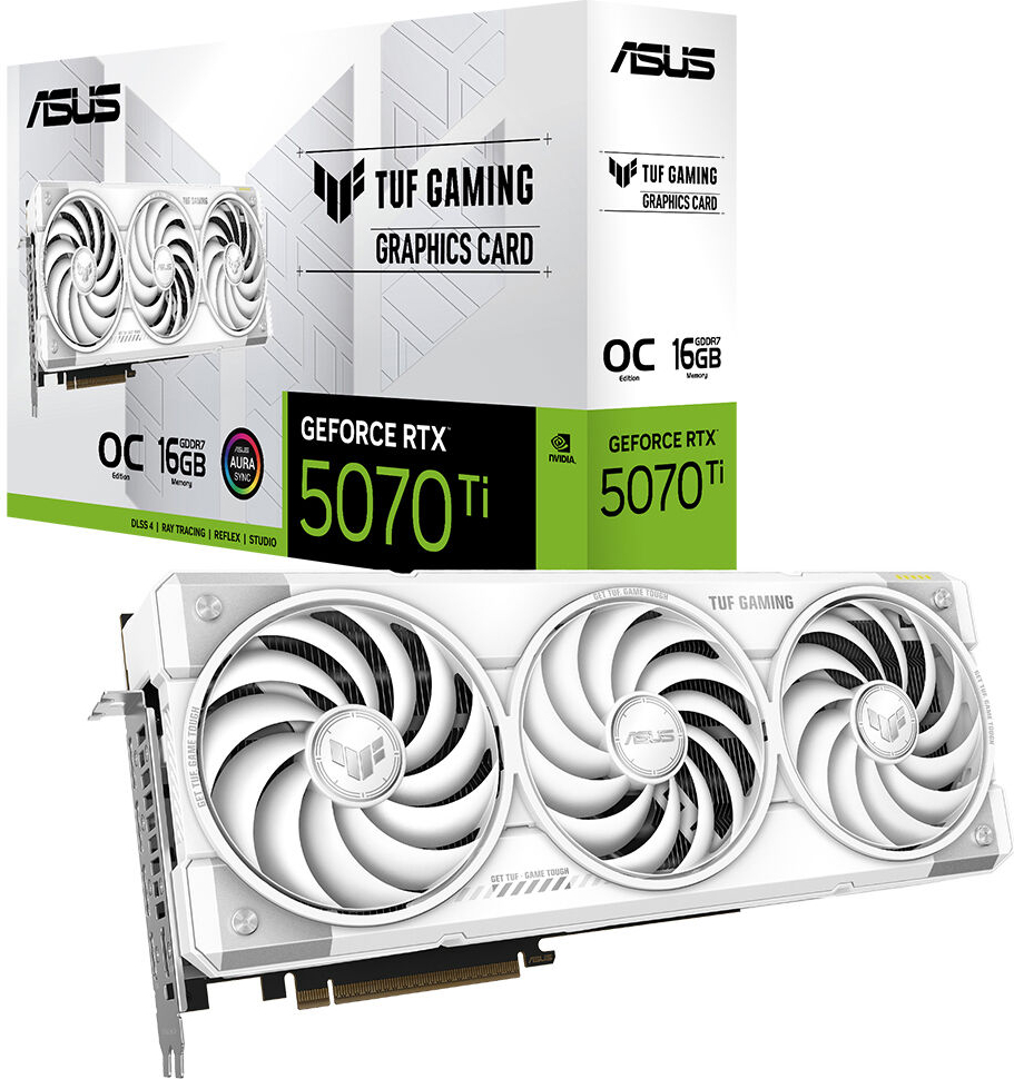 ASUS TUF Gaming GeForce RTX 5070 Ti 16GB OC White Edition TUF-RTX5070TI-O16G-WHITE-GAMING GDDR7 256 Bit Gaming Ekran Kartı