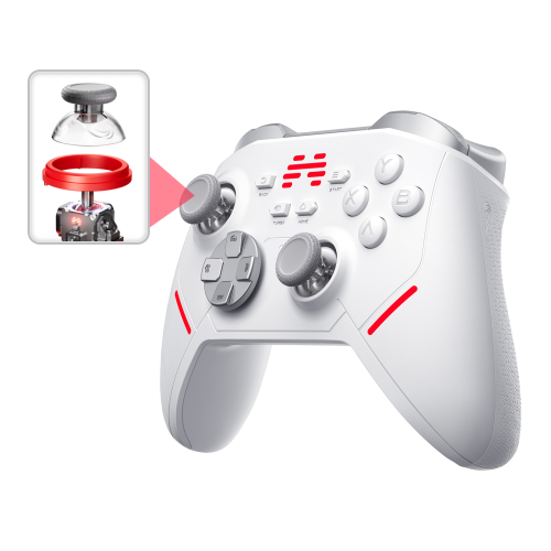 BEITONG KP20 TMR Kablosuz Beyaz Gamepad (2.4G, Bluetooth, Kablolu)