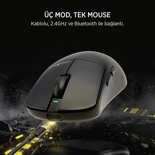 James Donkey JDM11 PAW3311 12.000DPI Triple Mode (Kablolu/Bluetooth/2.4G) Siyah Gaming Mouse
